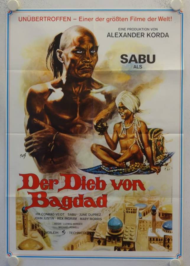 Der Dieb von Bagdad originales deutsches Filmplakat (R70s)